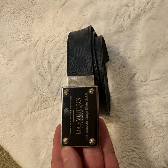 Louis Vuitton graphite black belt, size 36-90 - Picture 3 of 5